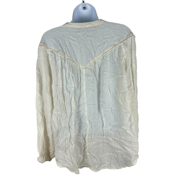 Old Navy Women's Vintage-Inspired Button-Up Blouse Cream Size M - Picture 4 of 7